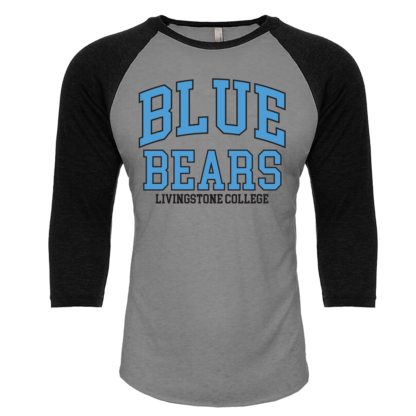 Livingstone College | Blue Bears | Baseball Tee - Sports Gray/Black