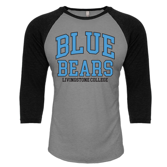 Livingstone College | Blue Bears | Baseball Tee - Sports Gray/Black