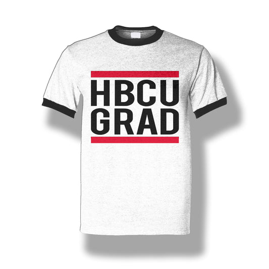 HBCU Grad | Classic White | Ringer Tee - Black/White