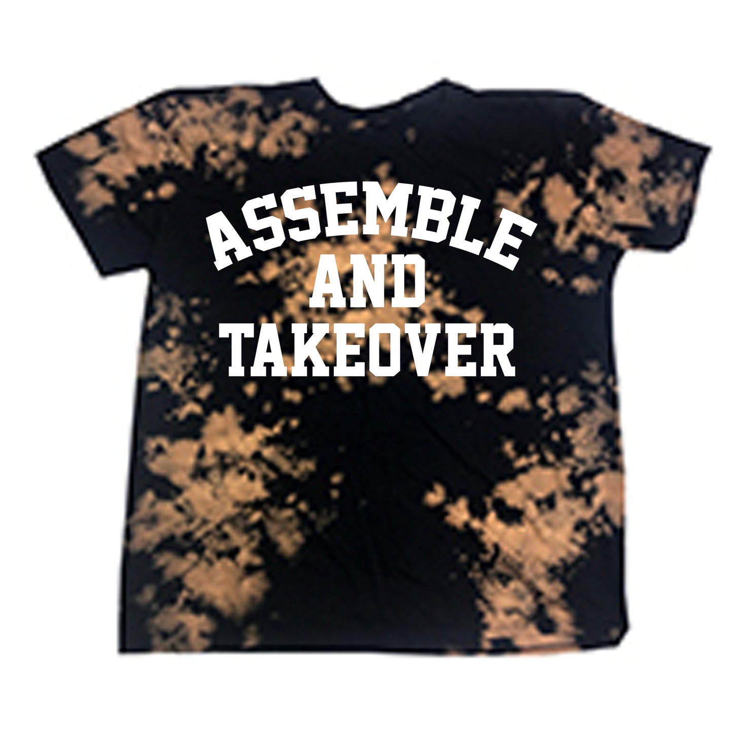 Assemble & Takeover Bleached Tee - Black